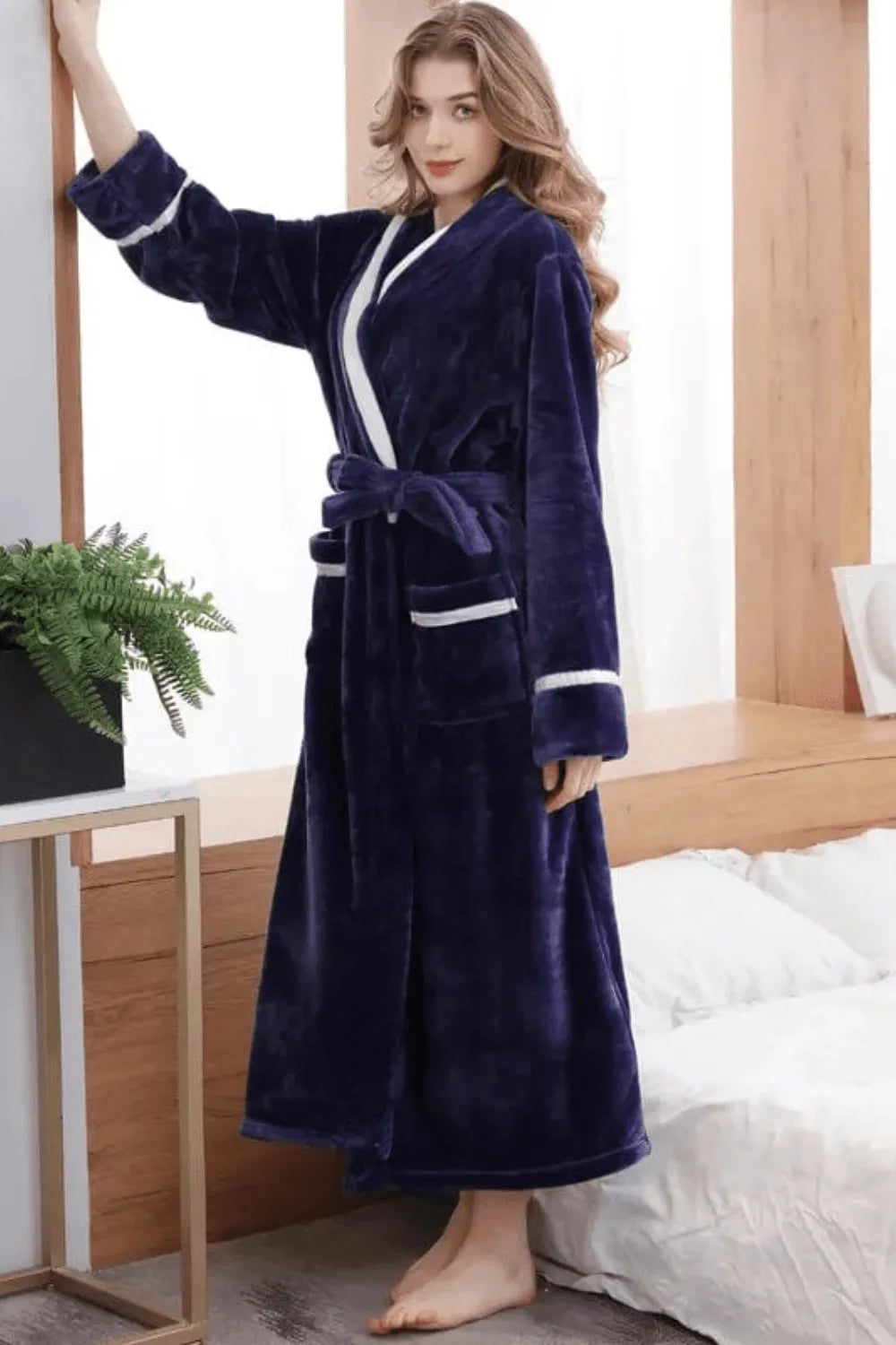 Peignoir doux cocooning pour femme hiver élégant