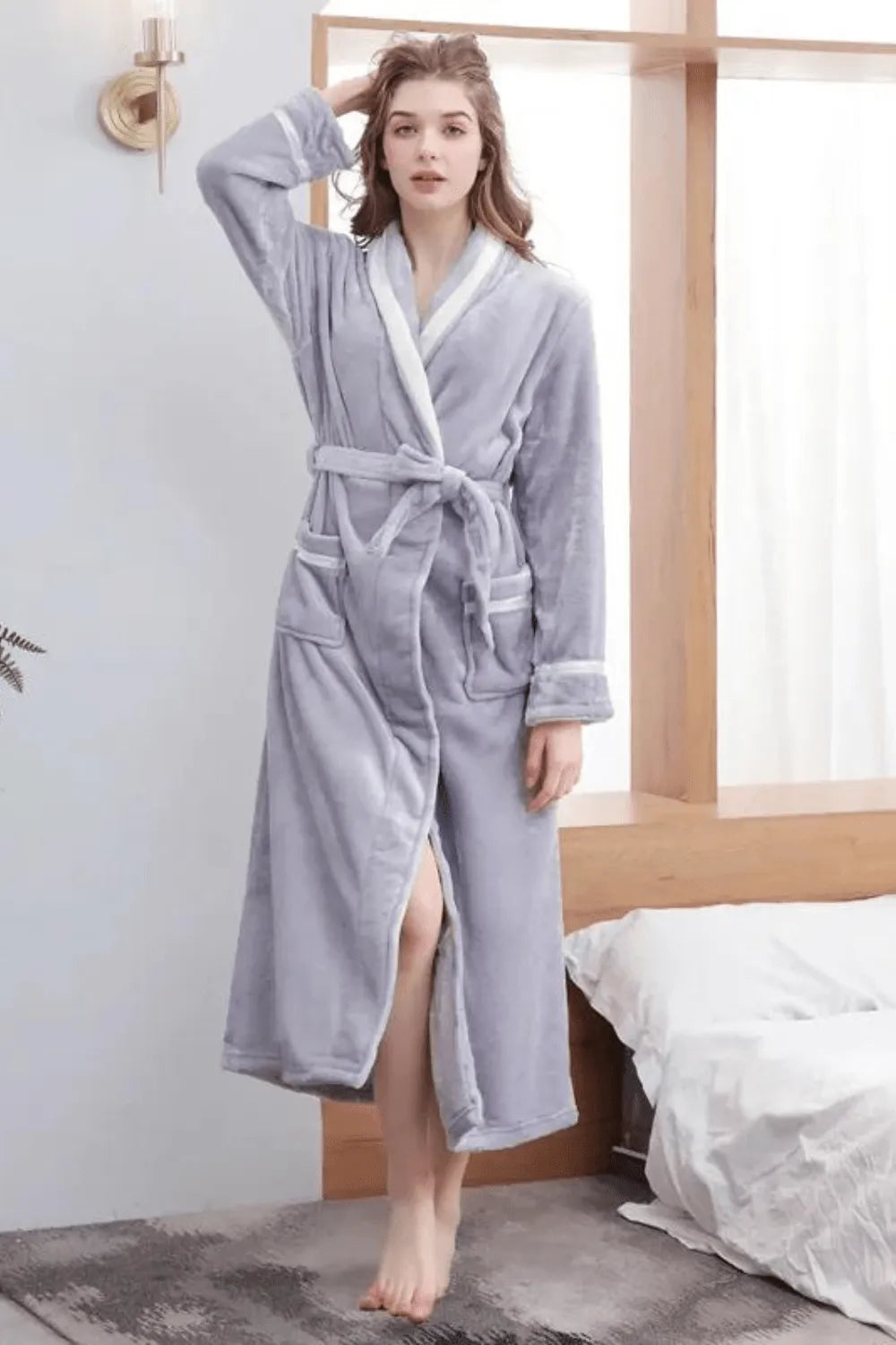 Peignoir doux cocooning pour femme hiver élégant