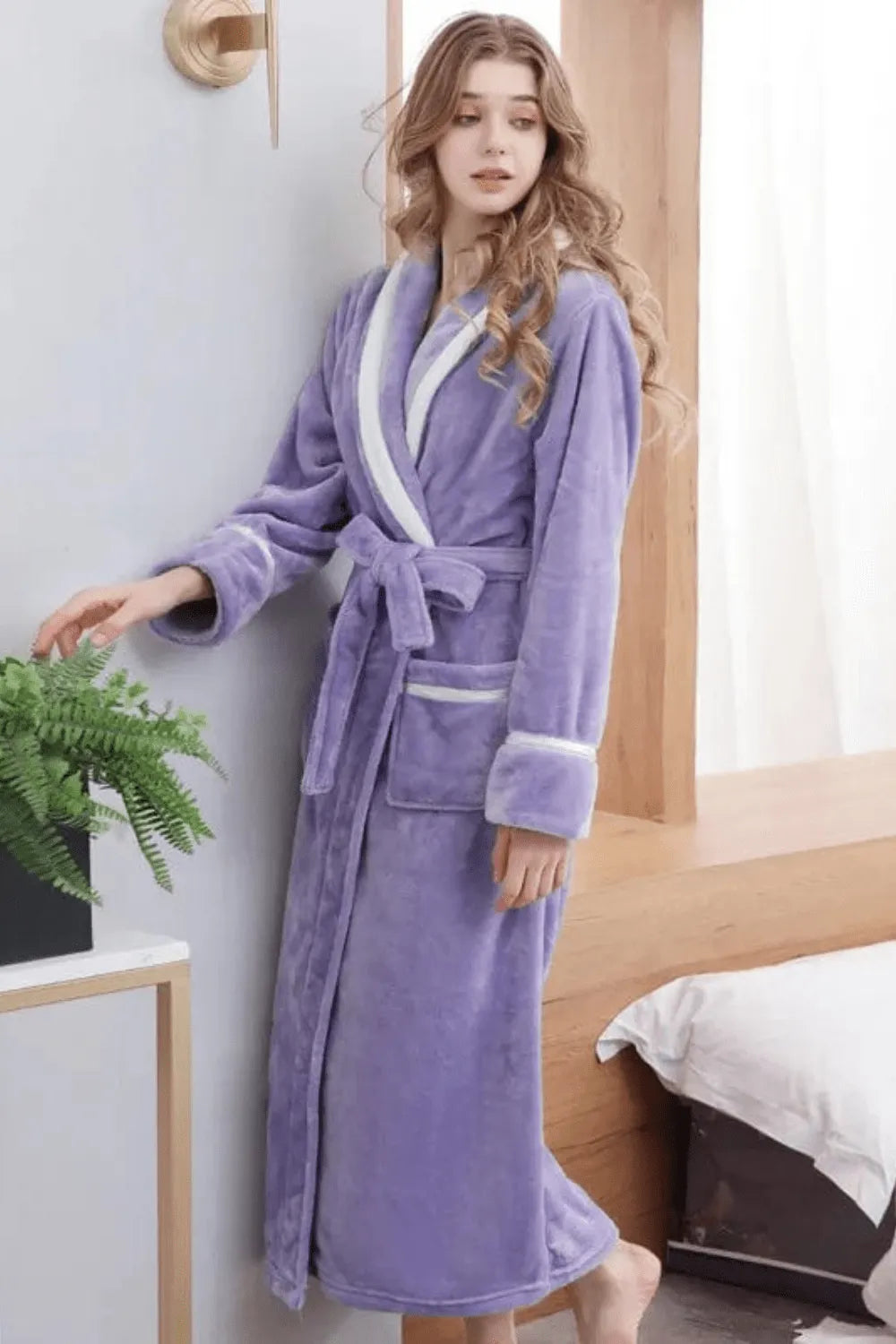 Peignoir doux cocooning pour femme hiver élégant