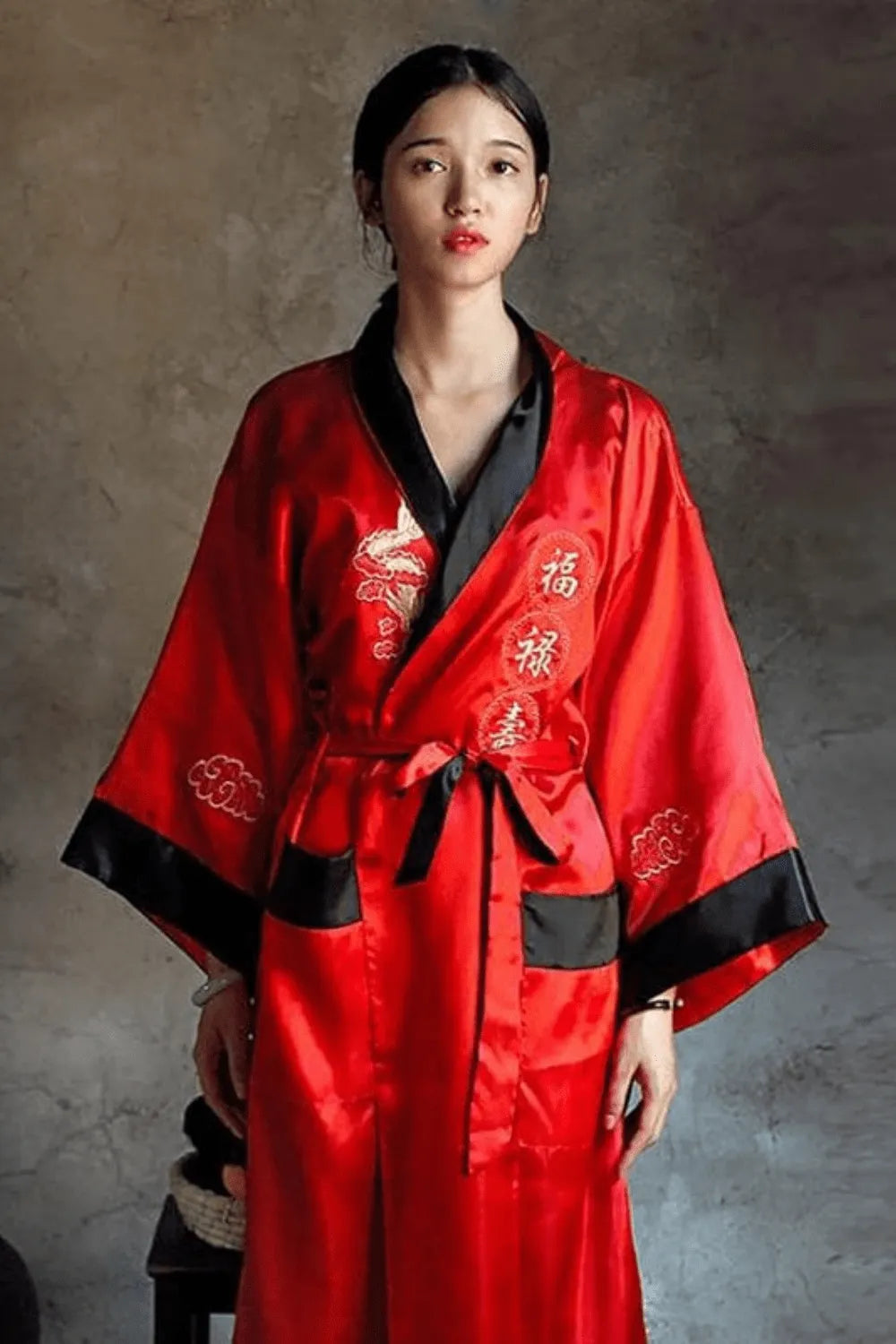 Peignoir traditionnel asiatique femme élégante Taille unique Peignoir et bain