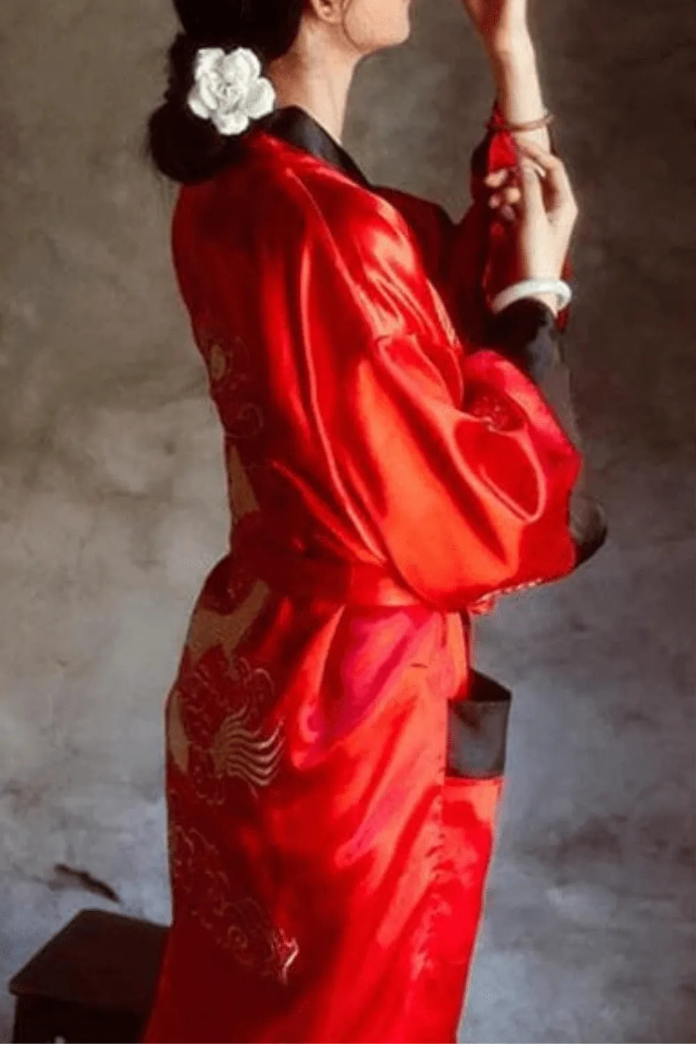 Peignoir traditionnel asiatique femme élégante Taille unique Peignoir et bain