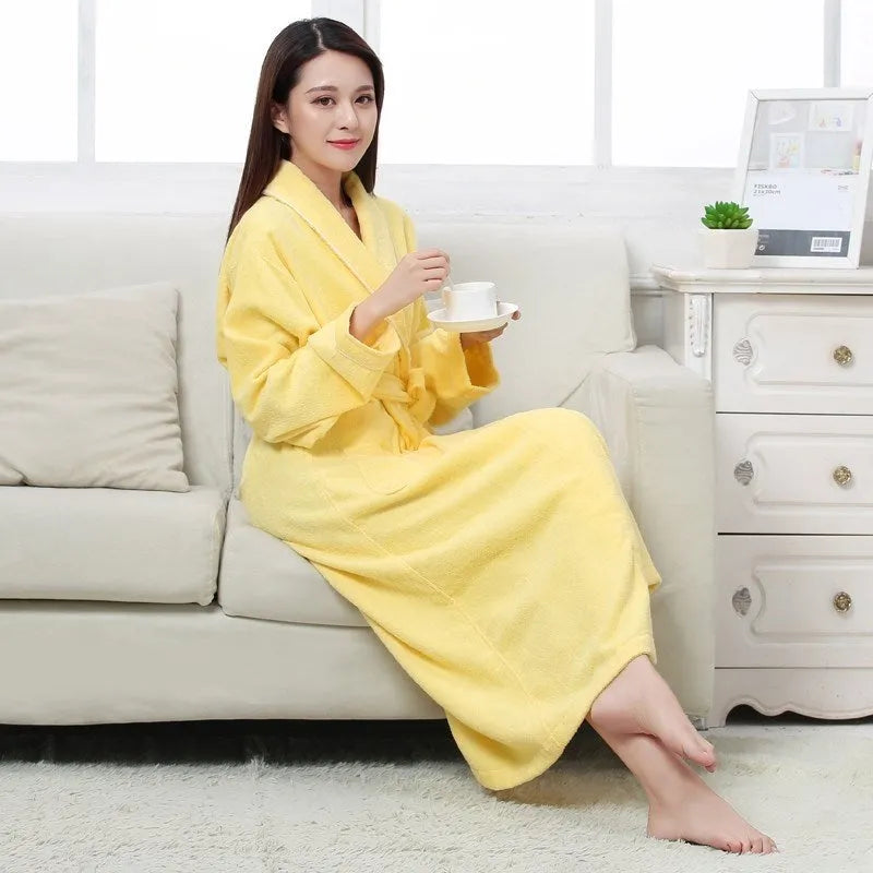 Peignoir ultra long coton éponge confort maison Peignoir et bain