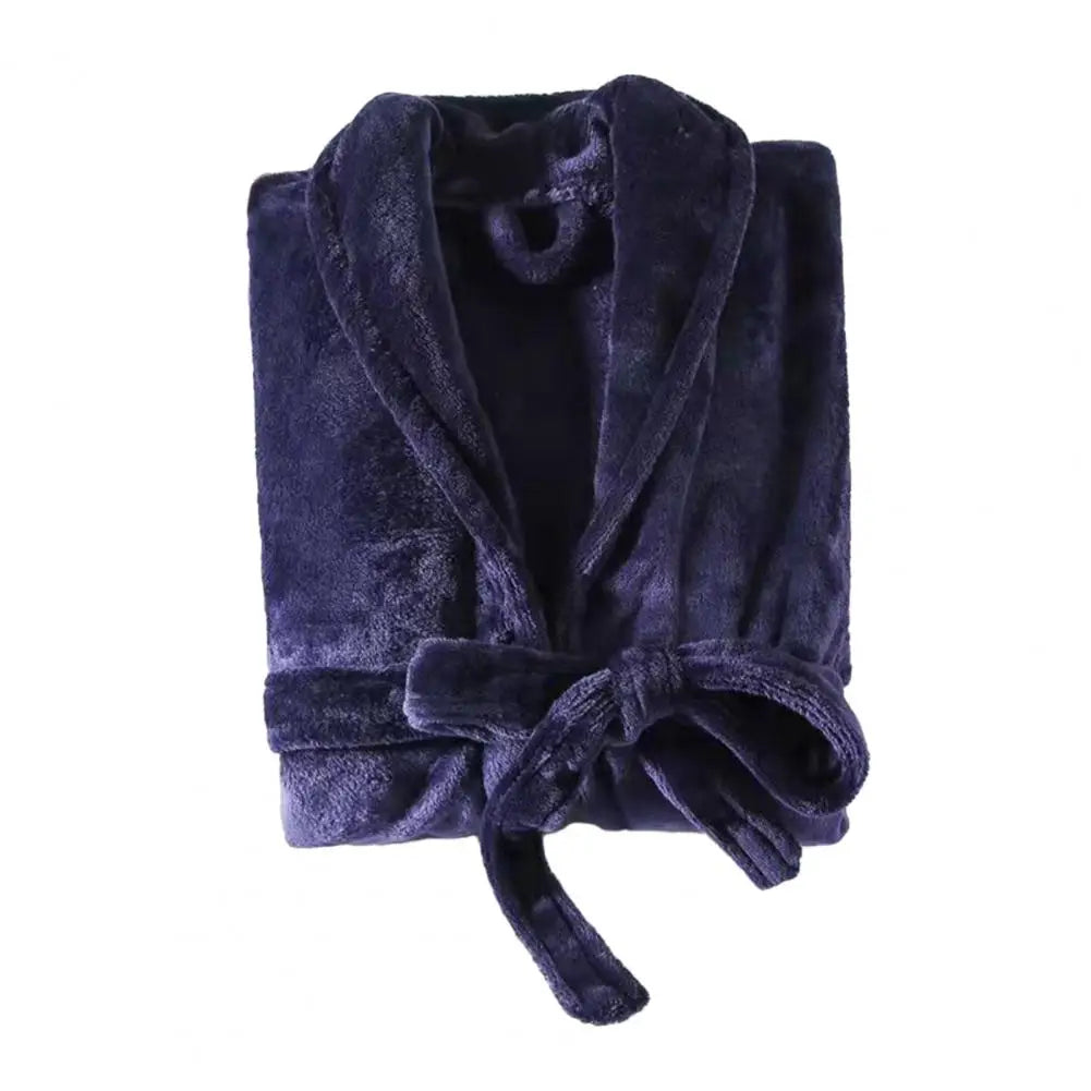Peignoir unisexe moelleux pour détente à la maison bleu / m Peignoir et bain