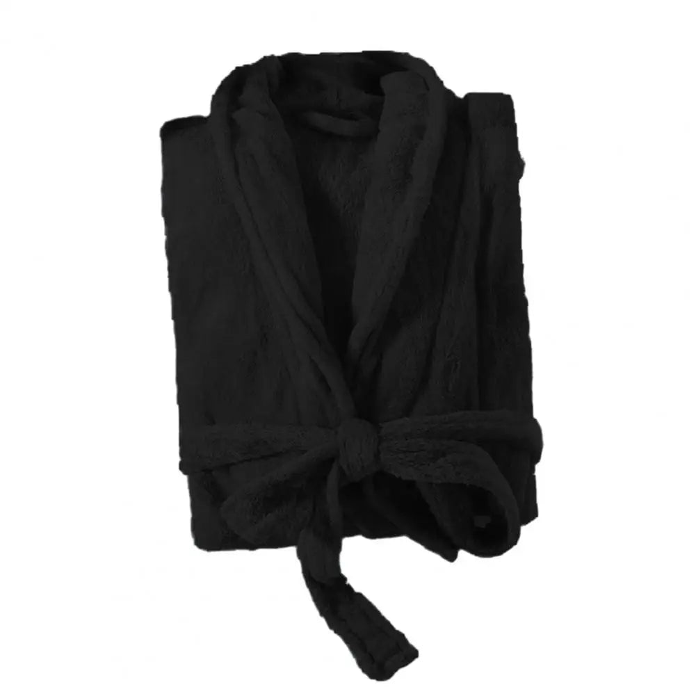 Peignoir unisexe moelleux pour détente à la maison noir / m Peignoir et bain