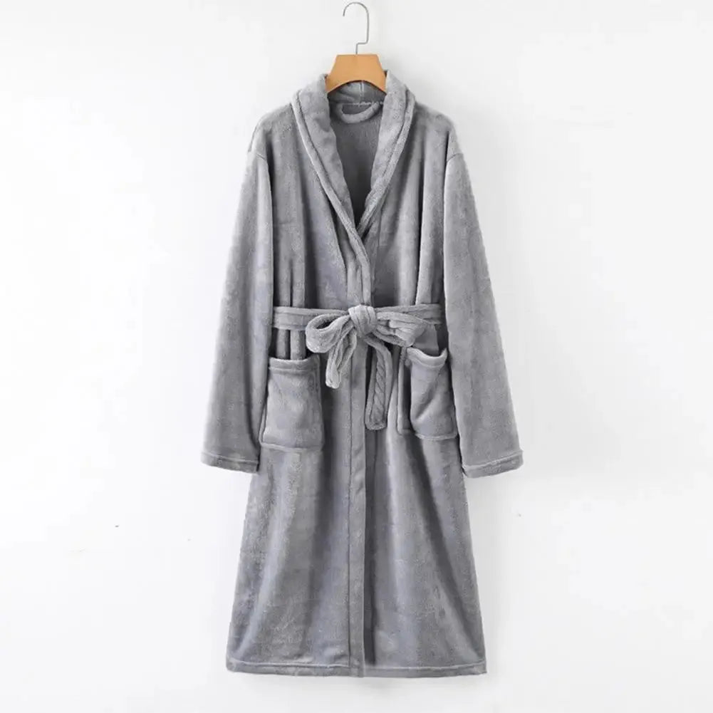 Peignoir unisexe moelleux pour détente à la maison Peignoir et bain