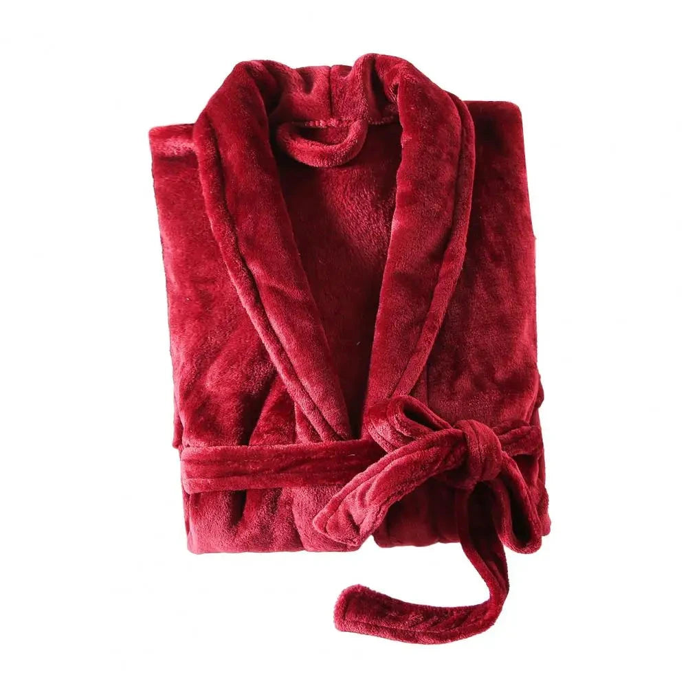 Peignoir unisexe moelleux pour détente à la maison rouge / m Peignoir et bain
