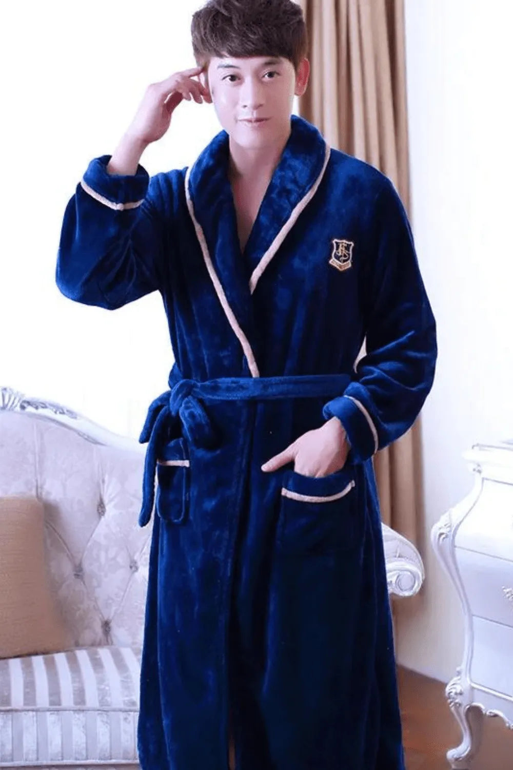 Peignoir velours élégant pour homme