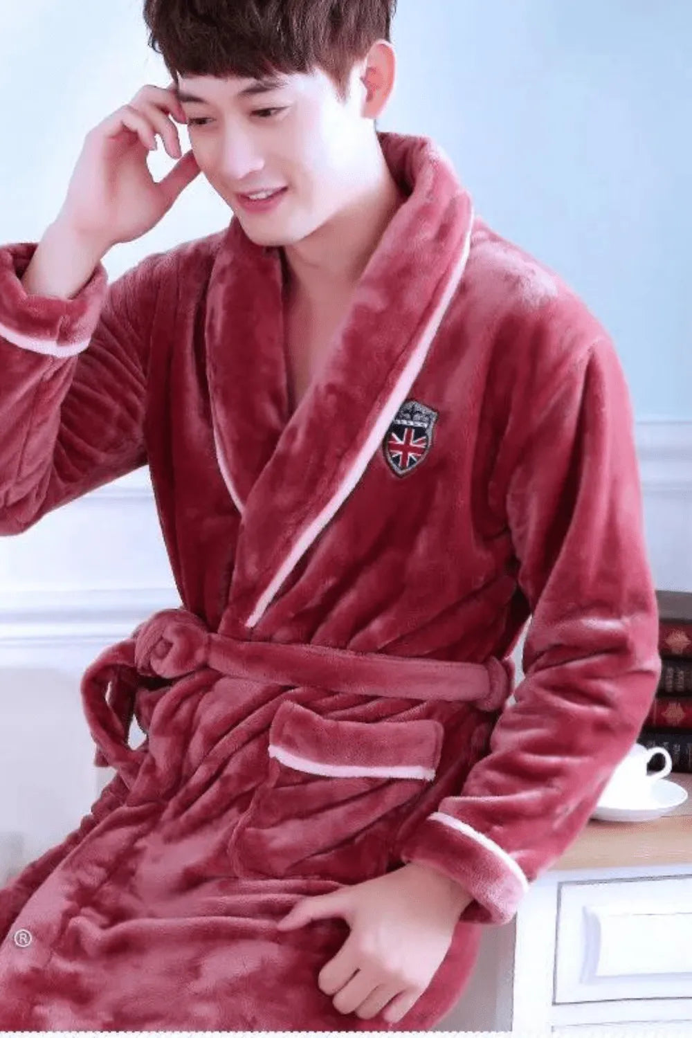 Peignoir velours élégant pour homme