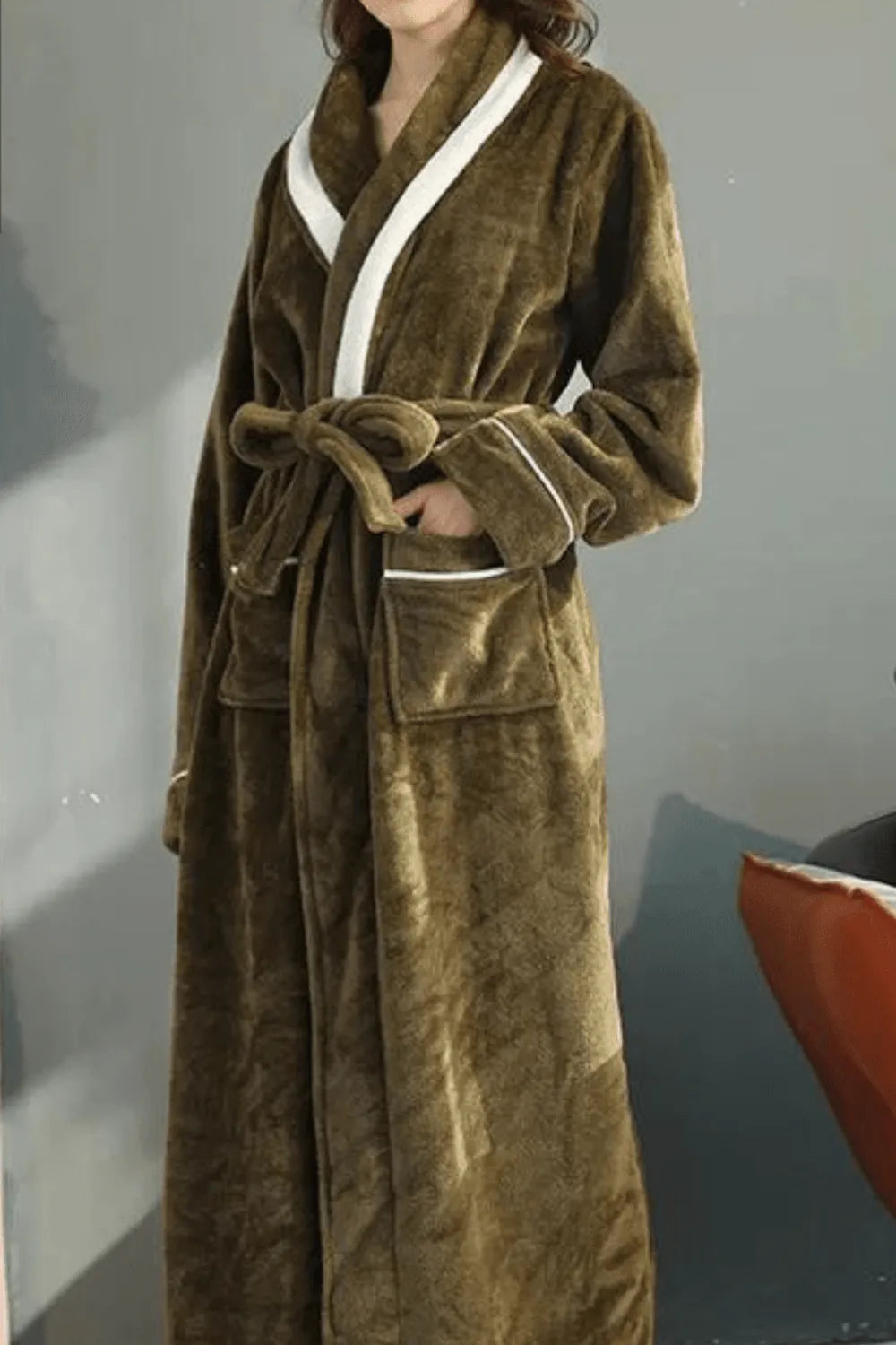 Peignoir vert élégant et confortable pour détente