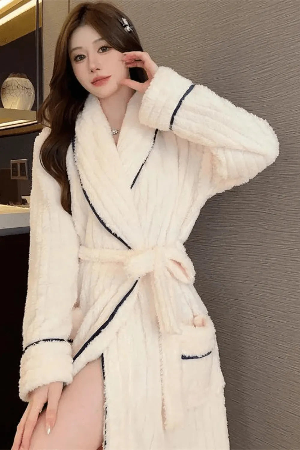 Peignoir élégant style veste pour femme