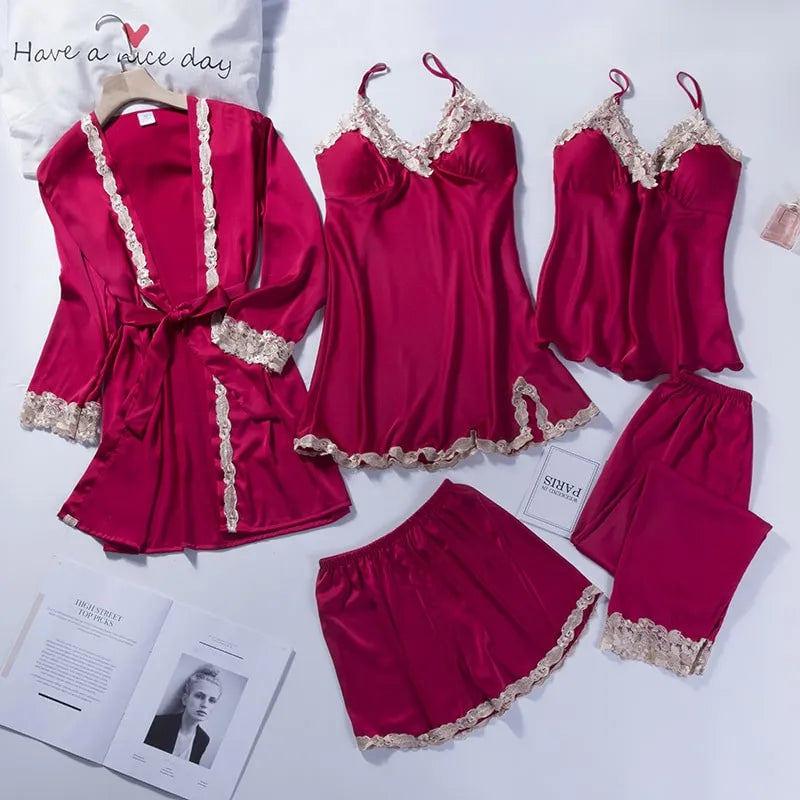 Peignoir vintage contrasté femme élégance rétro rouge / s Peignoir et bain