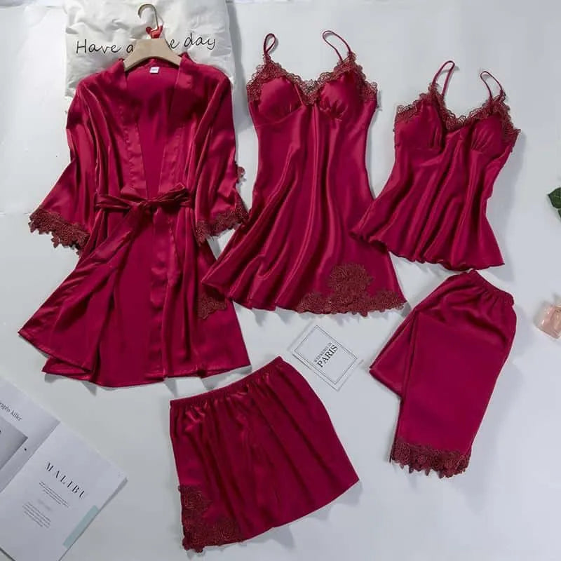 Peignoir vintage monochrome élégant pour femme rouge / s Peignoir et bain